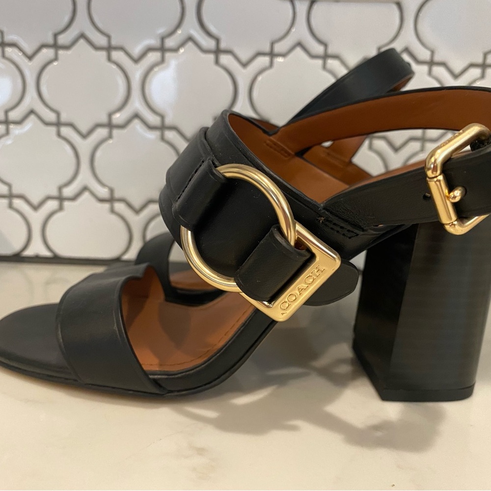 Gorgeous sexy brand new strappy Coach block heel size 6 no box